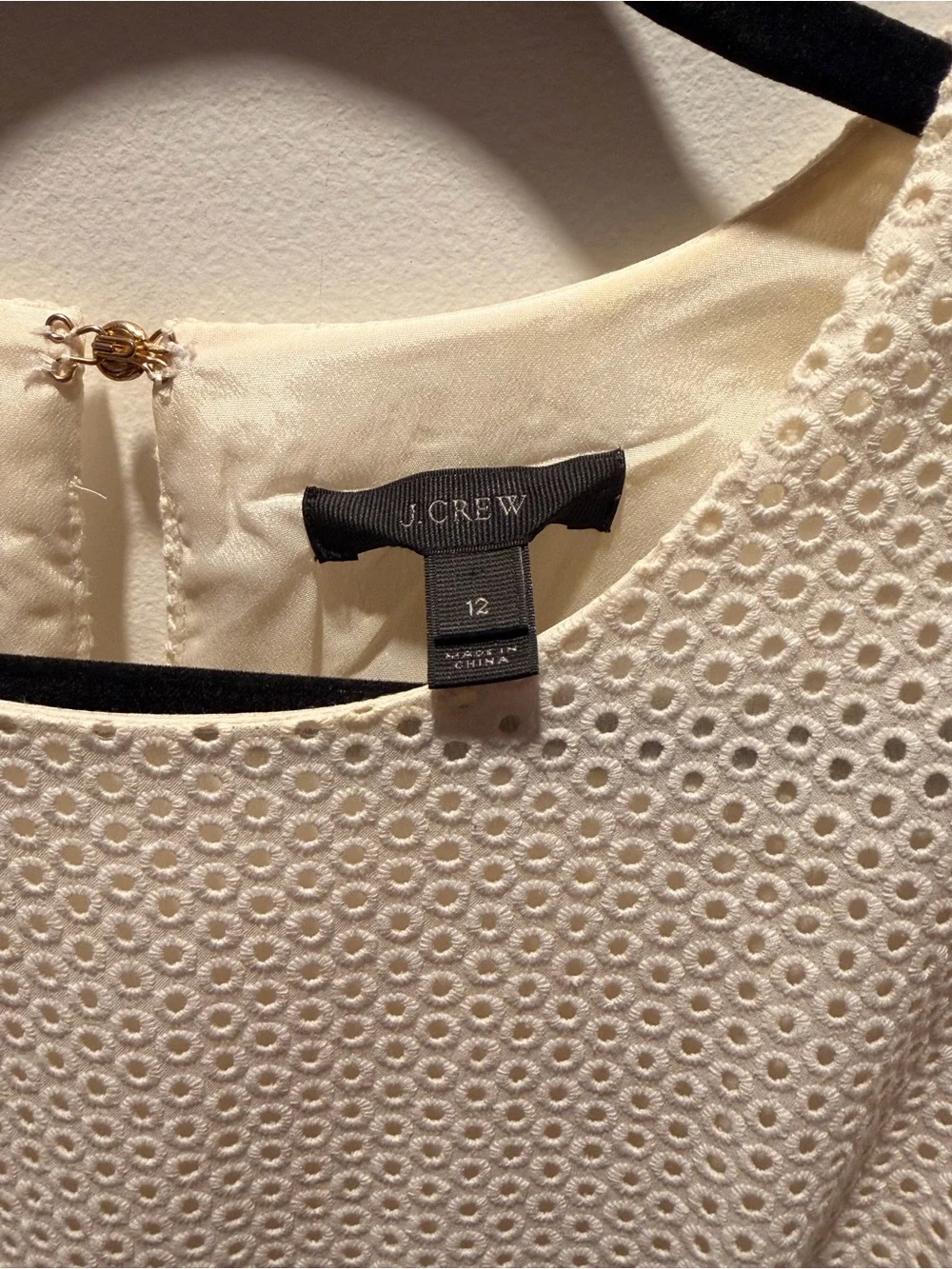 J.Crew Ivory Eyelet Short Sleeve Dress